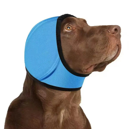 Comfortable 1-Piece Water-Resistant Dog Hoodie Wrap - Keeps Ears Dry, Ear Protection for Swimming, Blow Drying, Noise Reduction for Fireworks, Grey, Grooming, Bathing