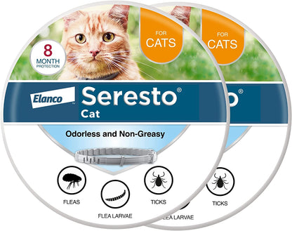 Seresto Cat Flea and Tick Prevention Collar - 8 Months of Vet-Recommended Protection for Your Feline Friend