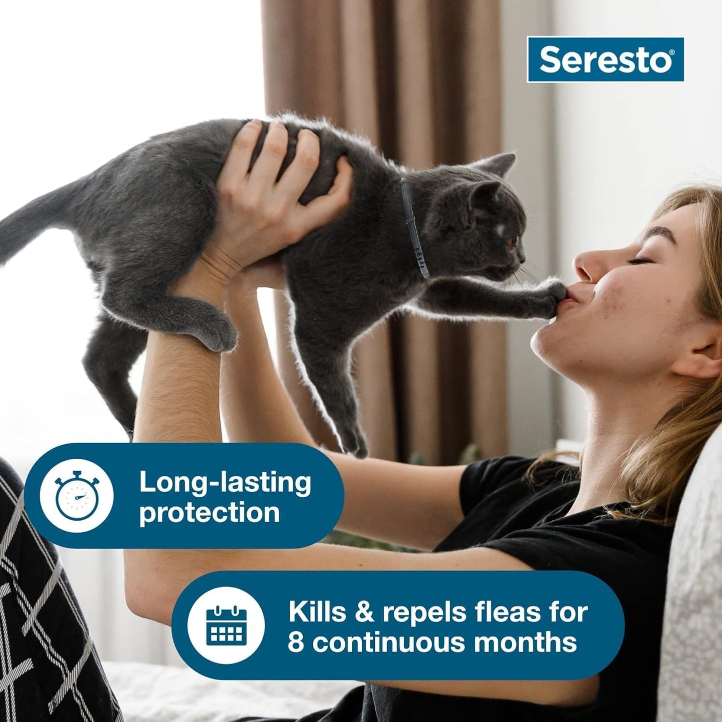 Seresto Cat Flea and Tick Prevention Collar - 8 Months of Vet-Recommended Protection for Your Feline Friend