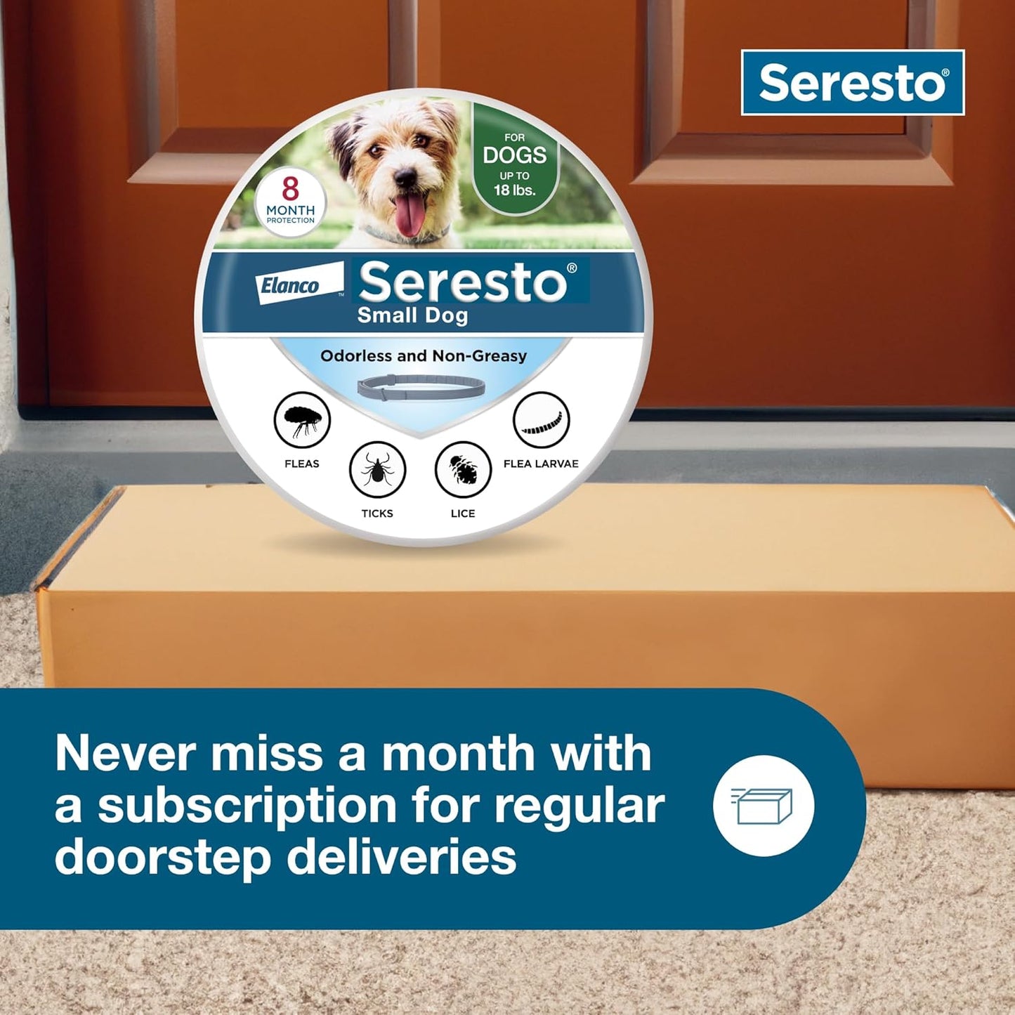 Seresto Small Dog Flea & Tick Collar - Vet-Recommended 8-Month Protection for Dogs Under 18 Lbs