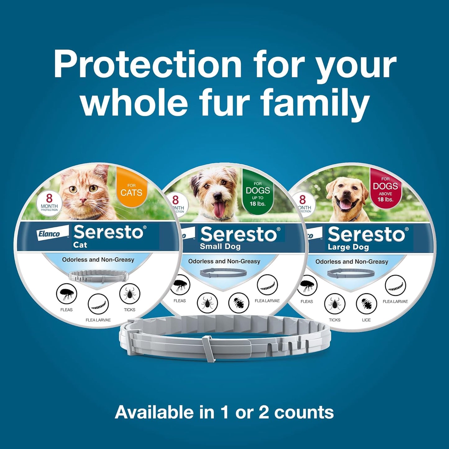 Seresto Cat Flea and Tick Prevention Collar - 8 Months of Vet-Recommended Protection for Your Feline Friend