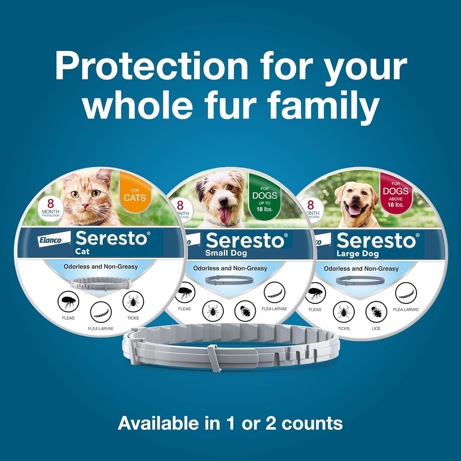 Seresto Cat Flea and Tick Prevention Collar - 8 Months of Vet-Recommended Protection for Your Feline Friend