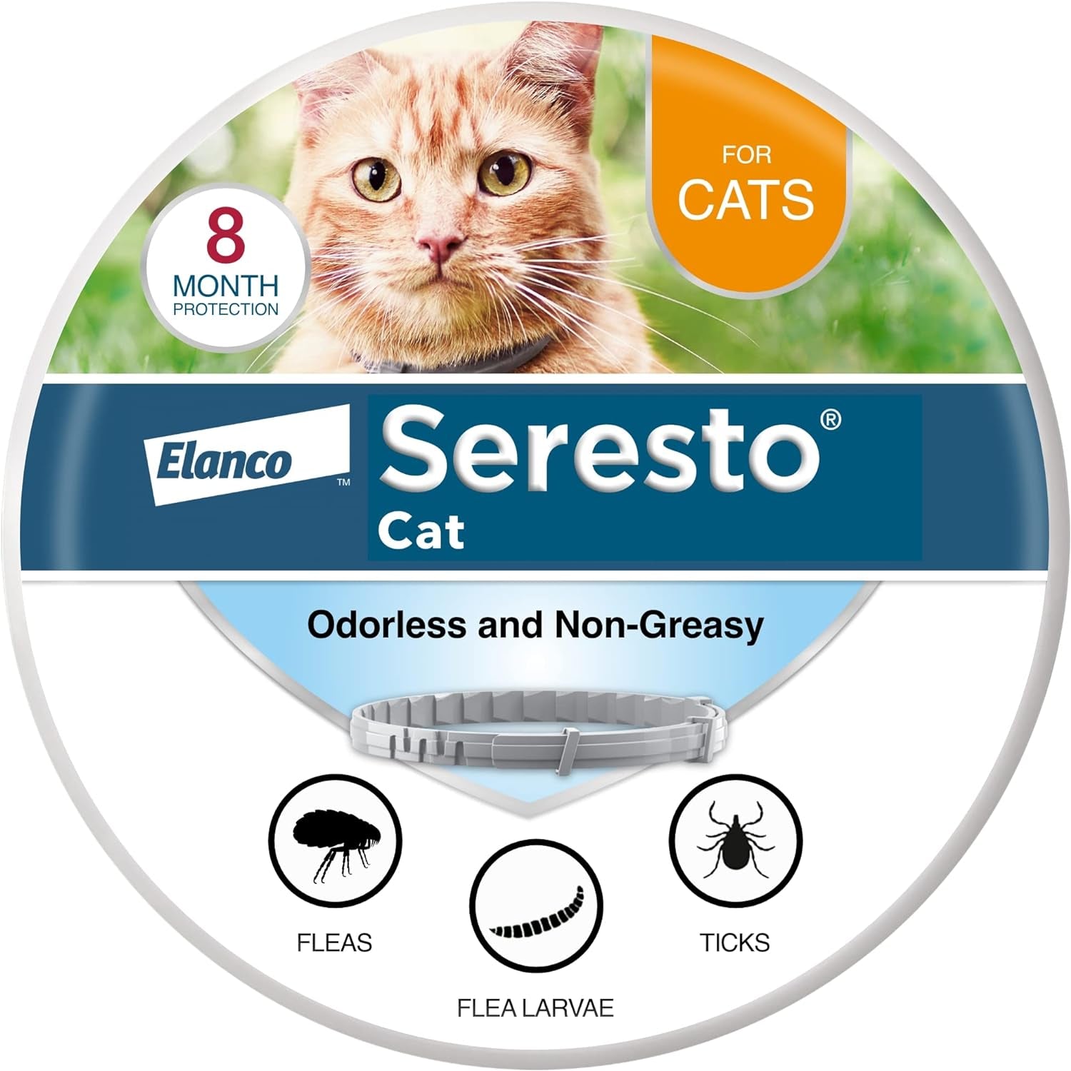 Seresto Cat Flea and Tick Prevention Collar - 8 Months of Vet-Recommended Protection for Your Feline Friend
