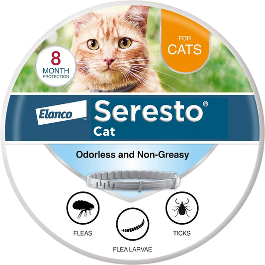 Seresto Cat Flea and Tick Prevention Collar - 8 Months of Vet-Recommended Protection for Your Feline Friend