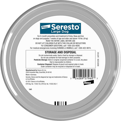 Ultimate Seresto Flea and Tick Collar for Large Dogs – 8 Months of Vet-Recommended Protection Against Pests