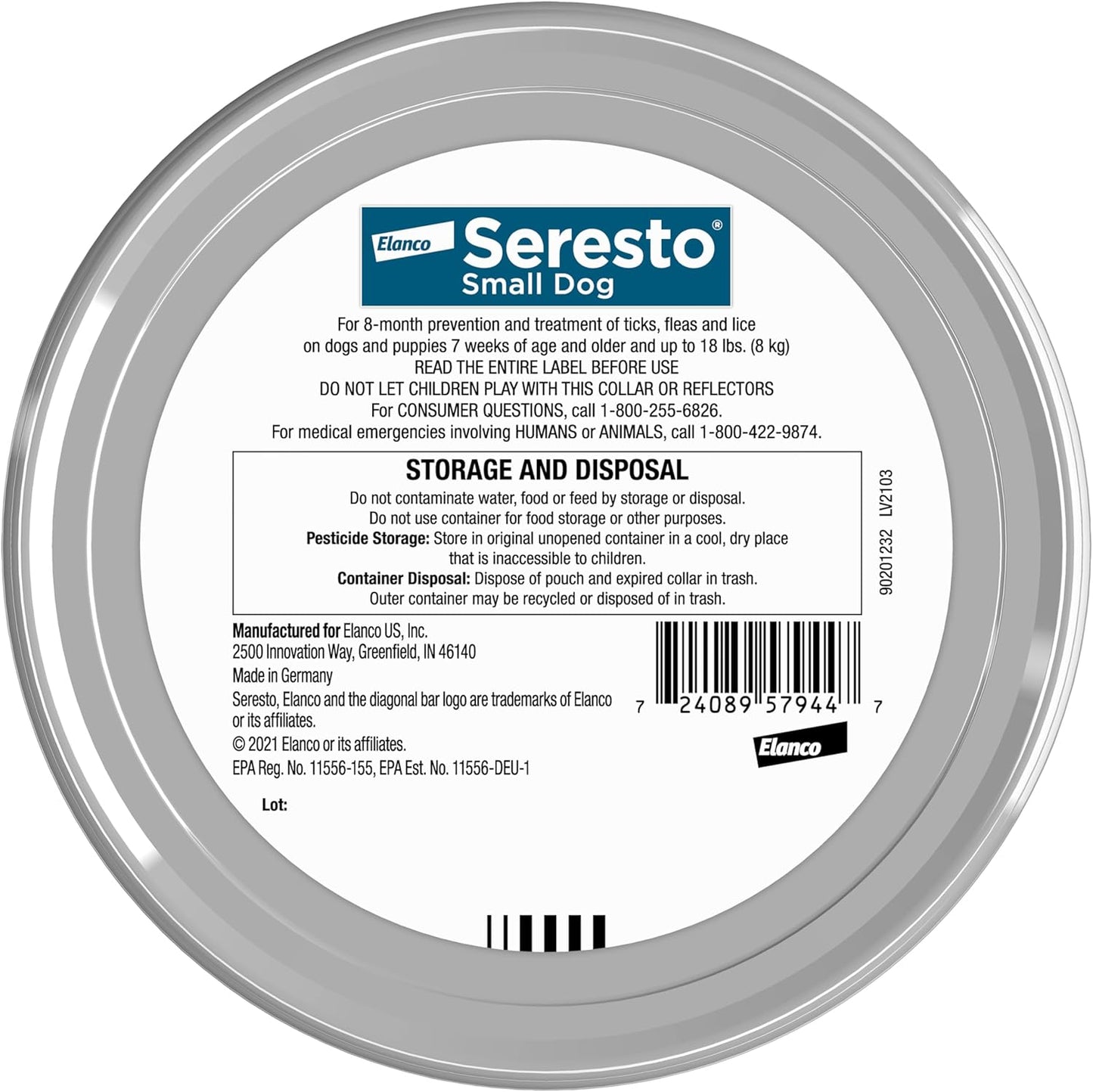 Seresto Small Dog Flea & Tick Collar - Vet-Recommended 8-Month Protection for Dogs Under 18 Lbs